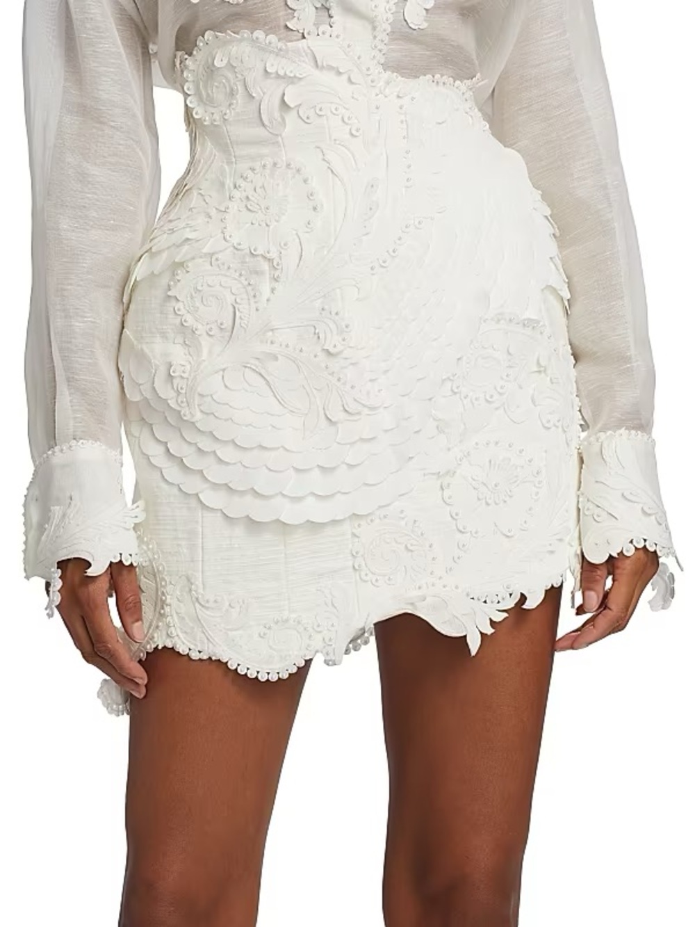 Zimmermann Tama Beaded Appliqué Miniskirt size XS - Picture 3 of 12